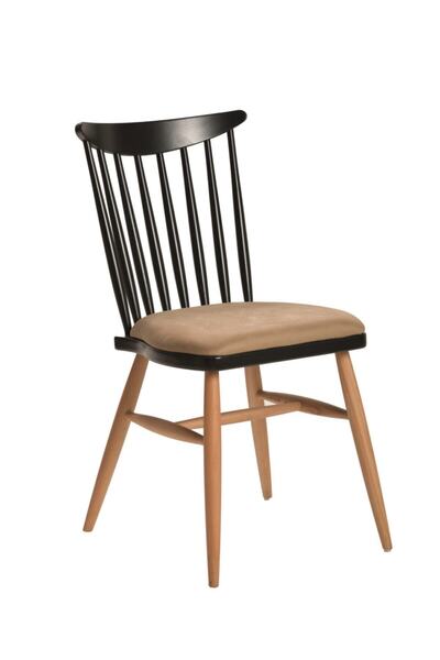 METSAN AKSESUAR Yıldız Sandalye Natural+siyah Ahşap