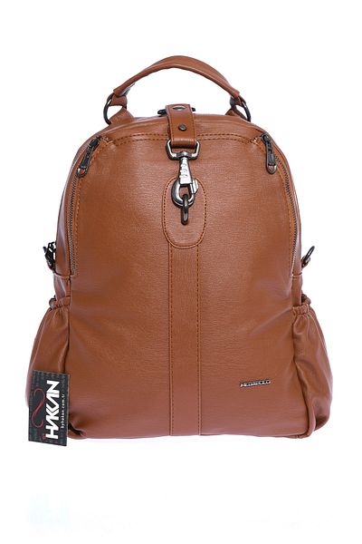 By Hakan Mega-512 Washed Leather Γυναικείο Σακίδιο Πλάτης Καφέ