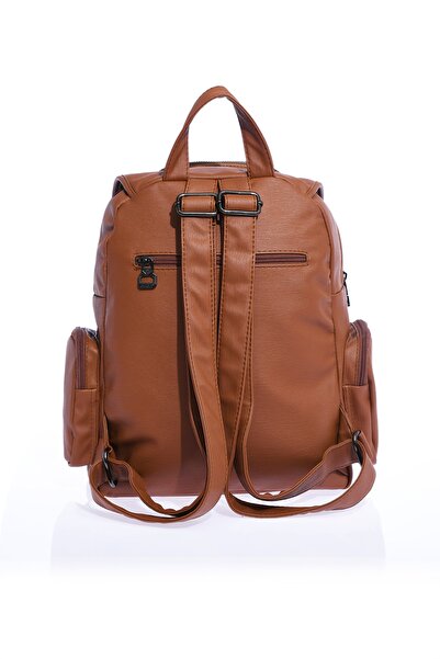 By Hakan Mega-511 Washed Leather Women's Backpack Tan
