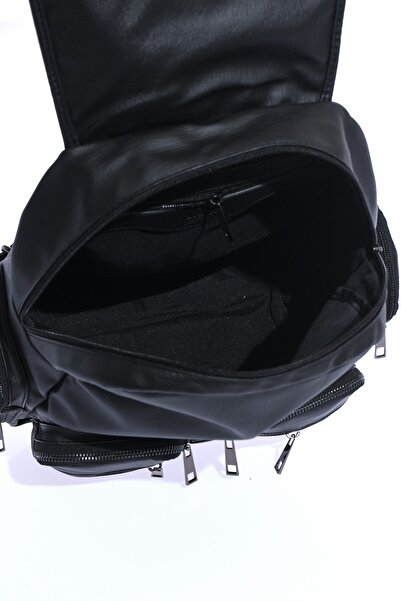 By Hakan Mega-511 Мийний шкіряний жіночий рюкзак чорний