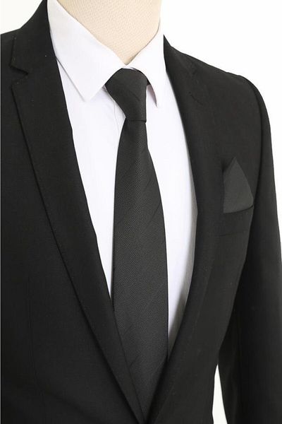 Brianze Black Striped Tie Handkerchief Set