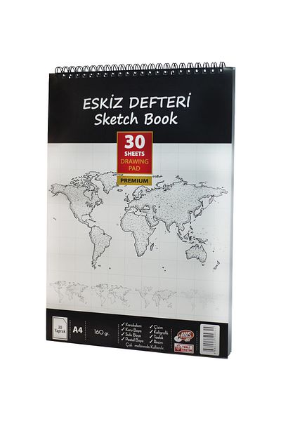 ELUX Spiral Sketchbook, Sketch Book A4 160gr30 Sheets