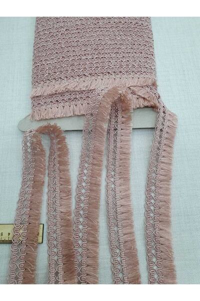 Esteks Dantel ve Tekstil Aksesuarları Şerit Püsküllü Saçak Pudra 5 Metre