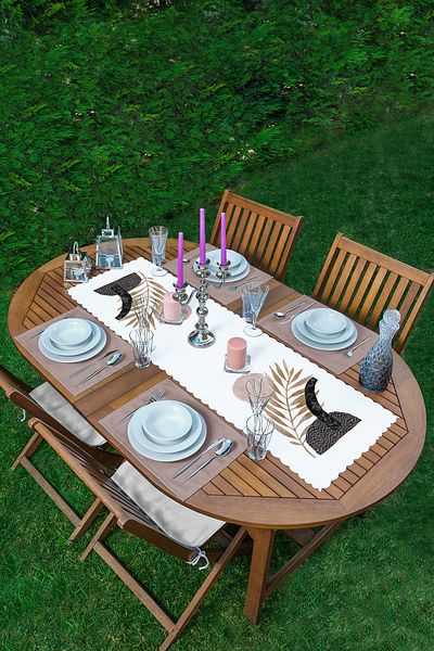 Realhomes Bohemian Special Design 1 Runner & 4 Mink Color American Service