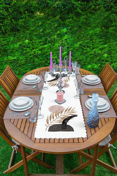 Realhomes Bohemian Special Design 1 Runner & 4 Mink Color American Service