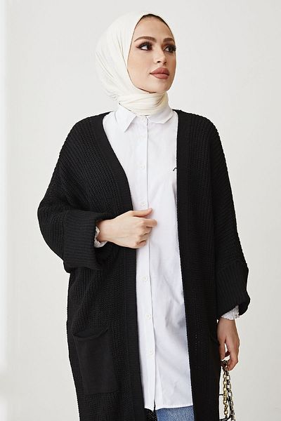 InStyle Farah Loose Sleeve Knitwear Cardigan - Μαύρο