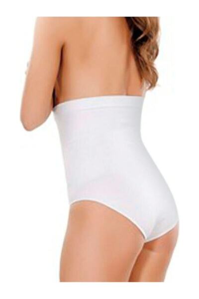 bejamonti Chiloți albi cu corset cu talie înaltă pentru femei 1008