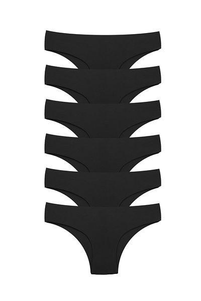 Momslab Γυναικεία εσώρουχα Laser Seamless Seamless 6 τμχ Μαύρο