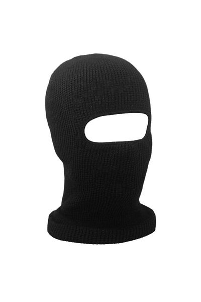 AXE SPORTSWEAR Black Knitwear Balaclava - Unisex Winter Single Eye Snow Mask