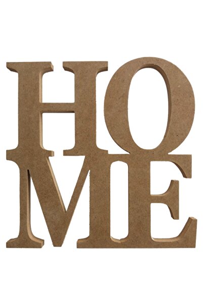 na neşeli ahşap Ahşap Kare Home Yazısı15cm 18mm Dik Durabilen Dekorasyon Ürünü