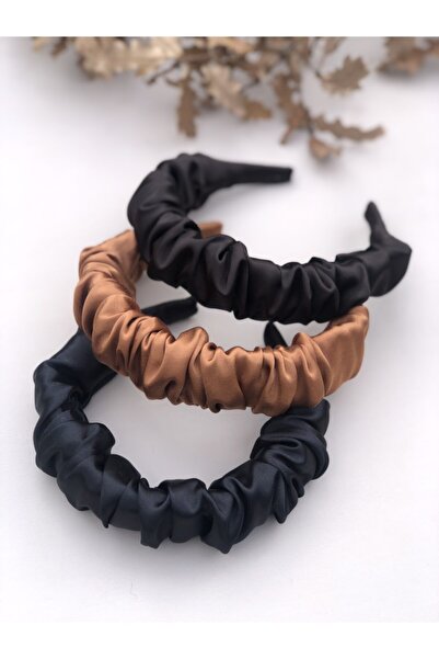 KİKİYS Coroană din satin din 3 piese pentru femei