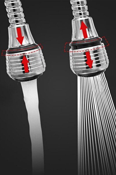 Berev Turbo Flex Plastik Hortumlu Esnek Ayarlanabilir Musluk Başlığı 2 Aşamalı