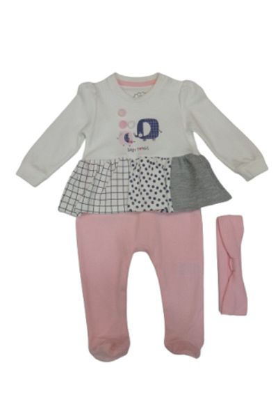 Tongs Baby Girl Long Sleeve Pink Jumpsuit