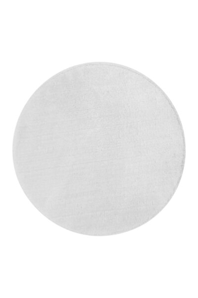 MBA White Ultra Soft Round Plush Carpet