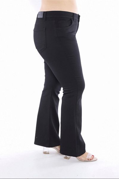 BELLİSİMO Flared Leg Lycra Mid-Waist Large Size Trousers