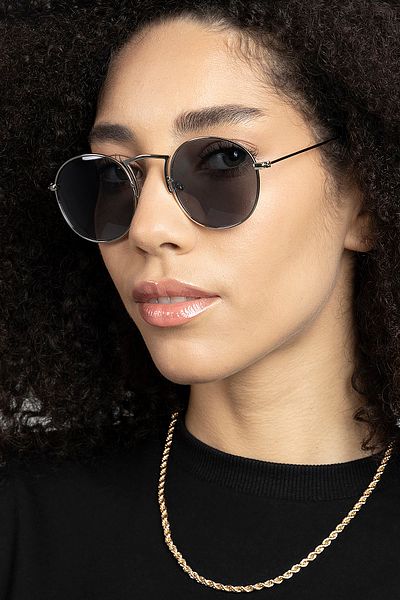 Polo55 Round Metal Polarized Women&#39;s Sunglasses Pl22kg013r003