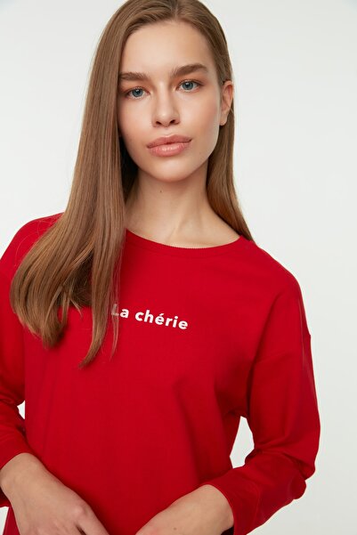 Trendyol Modest Sweatshirt - Rot - Regular Fit