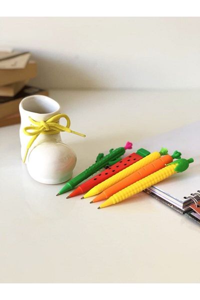 Adil Baba Decorative Ceramic Shoe Pen Holder and Pen Set with 5 Tips