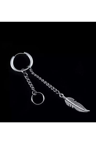 Köstebek K-pop Bangtang Boys Hoop Feather Earrings