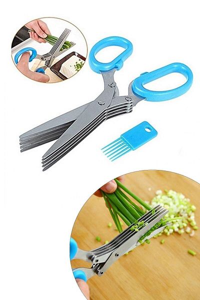 QNİAY Multi Chopping Scissors, Vegetable Scissors, Vegetable Fruit Cutting Chopping Scissors
