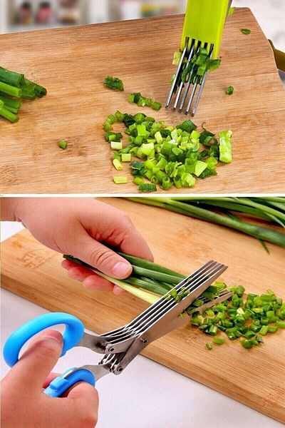QNİAY Multi Chopping Scissors, Vegetable Scissors, Vegetable Fruit Cutting Chopping Scissors