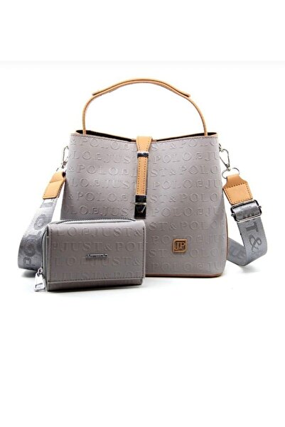 Just Polo مجموعة حقيبة ومحفظة كريمية للموسم الجديد للسيدات