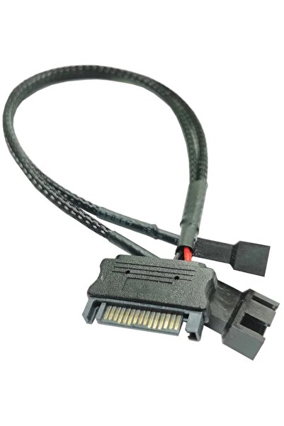 Alfais 4596 Sata Power To Fan Çevirici 2 Port Y Pin Pwm Çoklayıcı Splitter Fa...