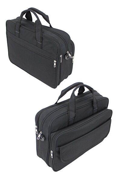Case Club Basic Black Briefcase Laptop Bag 15.6 Inch Waterproof Fabric with Shoulder Strap
