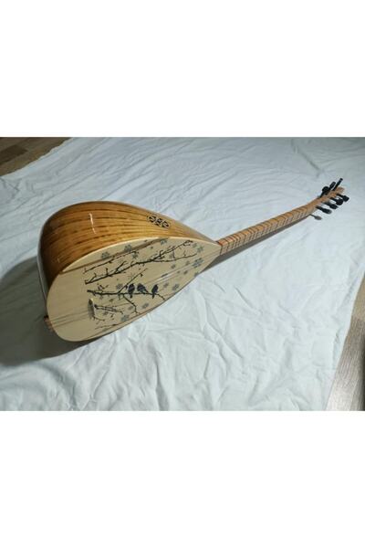 İDOL Uzun Sap Saz Kalite Bağlama Kuş Dal Işleme Saz Bağlama Tasarım