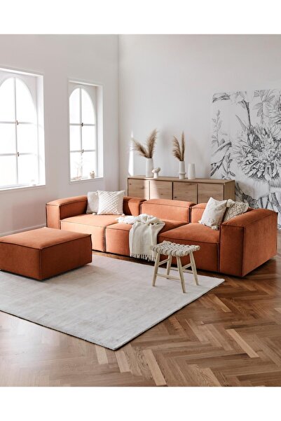 ERİZA Relax Soft 4 Modül Köşe Takımı (Tarçın) Keten Kumaş, Arizona 11