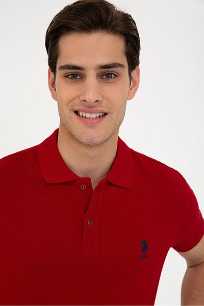 U.S. Polo Assn. Men's Claret Red Polo Neck T-shirt