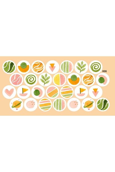 ENGINPRINT 4 Cm Round Sticker 28 Pieces Waterproof Waterproof