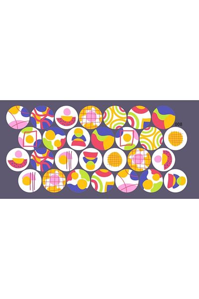 ENGINPRINT 4 Cm Round Sticker 28 Pieces Waterproof Waterproof