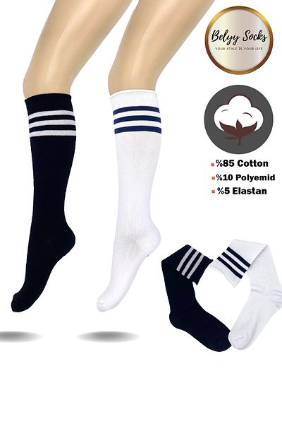 Belyy Socks Чорапи за момичета Belyy от 2 части до коляното