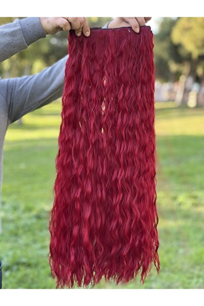 Fenomen Peruk Σγουρό Ημιμήνιο 2 Πλαϊνό Κόκκινο Κουμπωτό 75-80 εκ