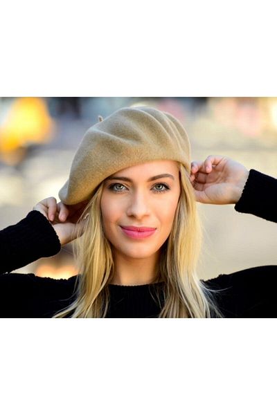 Shopiolog Women's Organic Cotton Imported Painter Beret (Not felt)