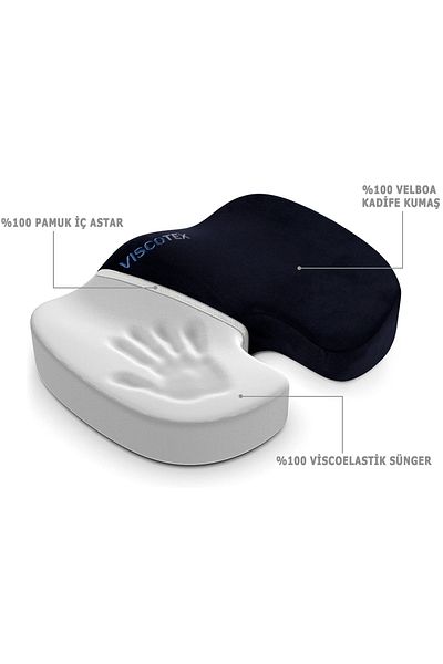 VİSCOTEX Sitting Cushion Anti-Slip Base Double Cover Protecting Office Chair, Car Seat