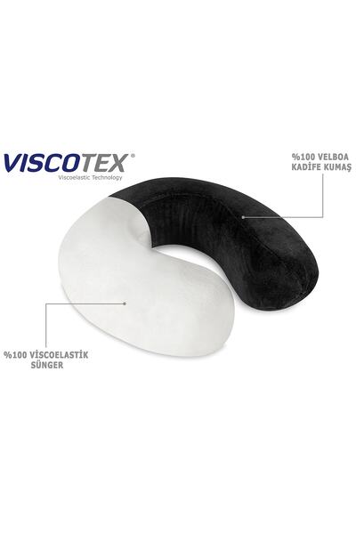 VİSCOTEX Visco Ortopedik Boyun Yastığı 32x30x10 Cm, Siyah