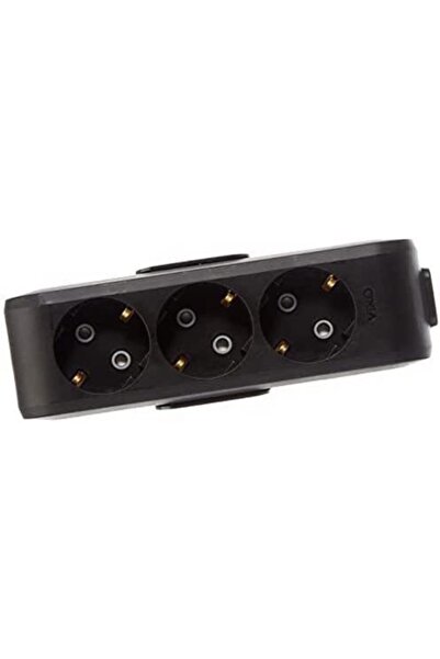 VİKO Multilet Çocuk Korumalı Siyah Renk 3'lü Klemens Priz Sıvaüstü Kullanım