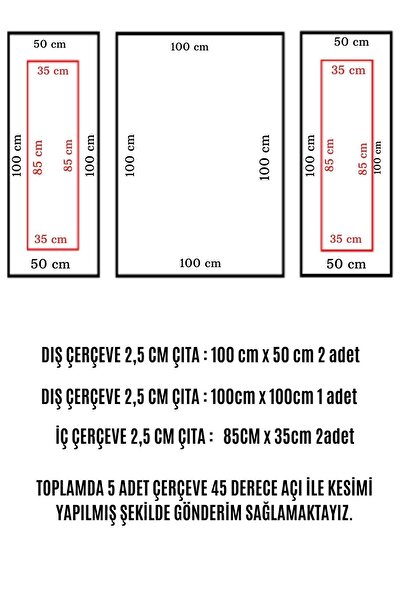 DECOGOLD Decozza Dekoratif Boyanabilir Duvar Çıtası Hazır Kesimli 2,5 Cm Çıta Duvar Süsü