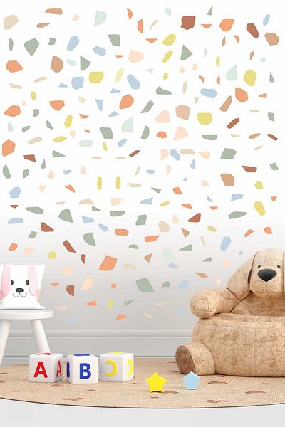 ENGINPRINT 180 Pieces Terrazzo Stone Pattern Wall Sticker Set