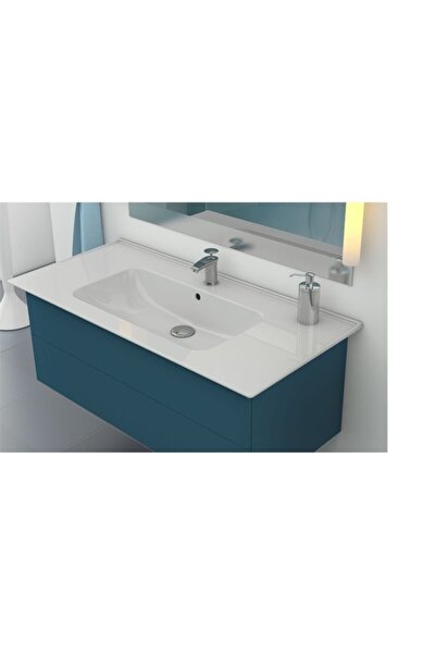 TURKUAZSERAMİK Turkuaz Cerastyle Blue Etajer Uyumlu Damlalıklı Lavabo 100*47 Cm