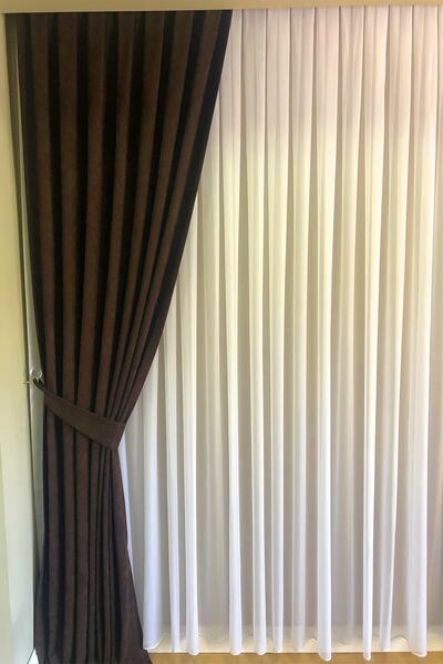 Beythome Acı Kahve Soft Kadife Fon Perde Pileli Tek Kanat