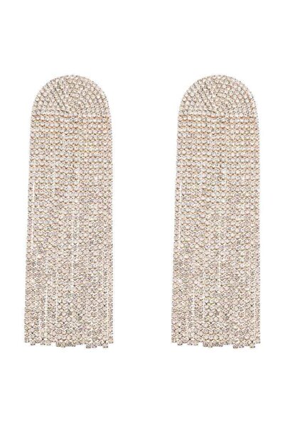 VS ACCESSORY أقراط الشرابة حجر الكريستال