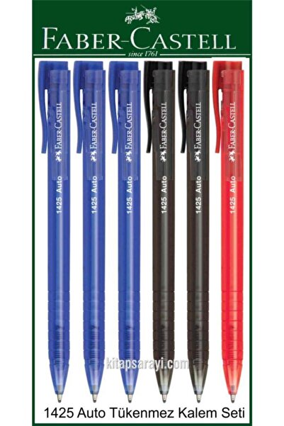 Faber Castell 1425 Auto Basmalı Tükenmez Kalem Seti 6 Adet