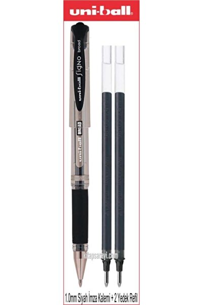 UNİ-BALL Uniball Signo Broad 1.0 Mm Siyah Imza Kalemi + 2 Yedek Um-153