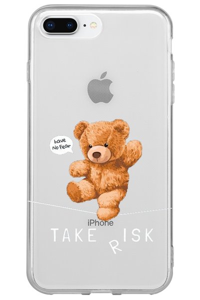 WANNA PROTECT iPhone 8 Plus Teddy Bear Patterned Transparent Silicone Phone Case