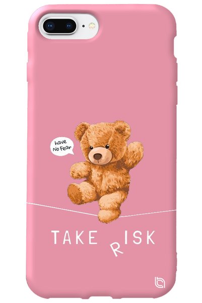 WANNA PROTECT iPhone 7 Plus Pink Color Premium Velvet Inside Teddy Bear Patte...
