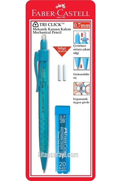 Faber Castell 0.7 Mm Tri Click Versatil Kalem Seti Mavi