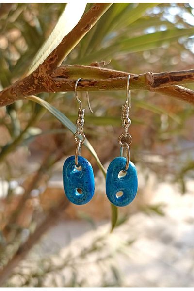 Nev Tasarım 2 Eye Syriac Charm Earrings